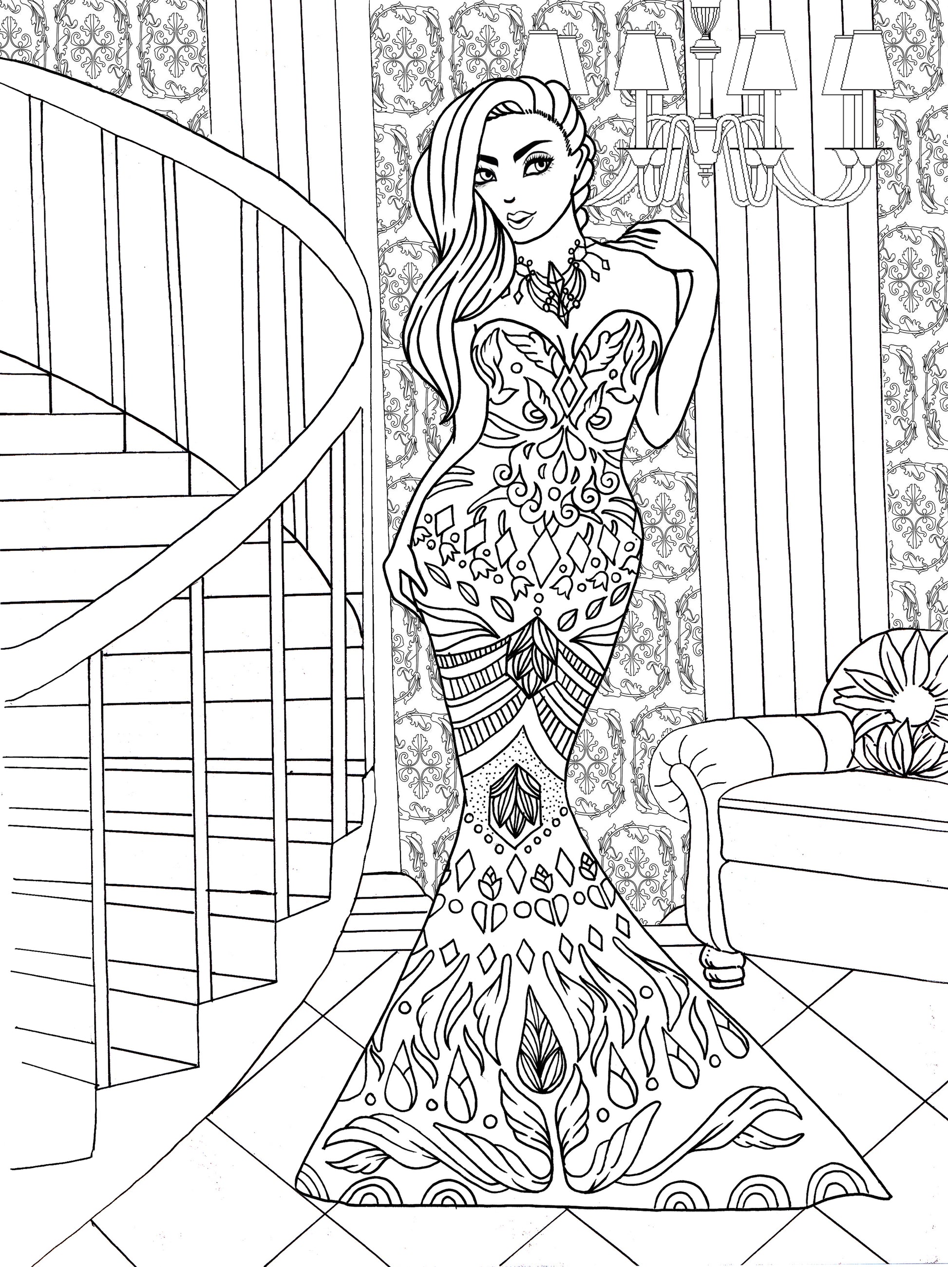 colouring pages dress Dress Coloring Pages
